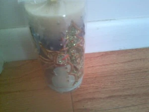 Christmas Candle with Snowman with Christmas Tree   NEW - Picture 1 of 3