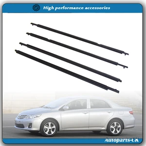 4pcs For 2009-2012 Toyota Corolla Weatherstrip Window Moulding Trim Seal Belt - Picture 1 of 8