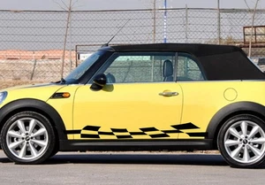 Pegatinas de coche banderas a cuadros 65"" para calcomanías de vinilo para panel de puerta inferior MINI ZC708 - Imagen 1 de 5