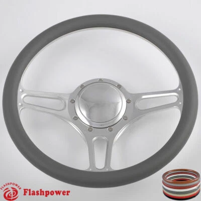 14" Billet Steering Wheels Half Wrap Ford Fairlane Galaxie LTD Ranch w/ Horn - Image 1 of 4