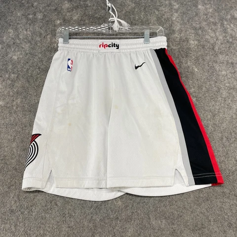 Portland Trail Blazers Shorts Mens Small 30 White Swingman Dri Fit Swoosh Nike Cover