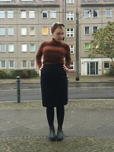 Damenrock Rock schwarz mit Unterrock 80er TrueVINTAGE 80s black skirt mini 42