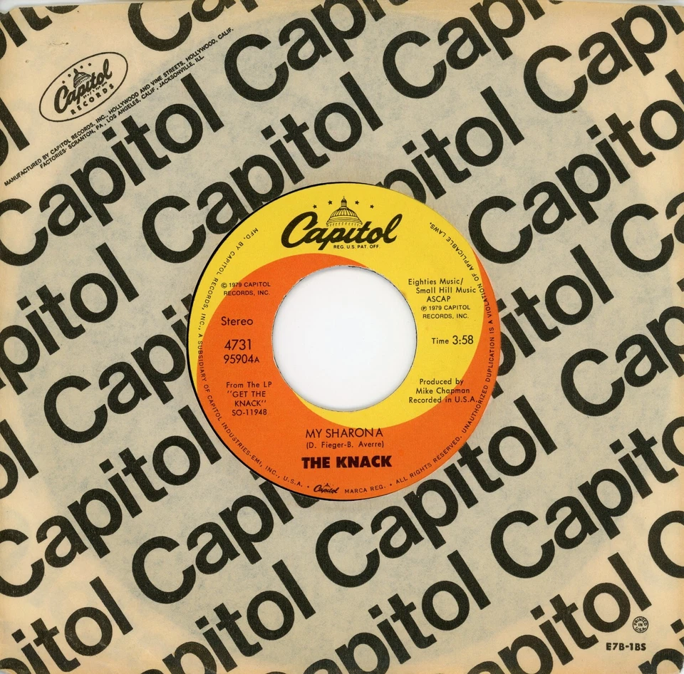 THE KNACK My Sharona / Let Me Out 1979 CAPITOL 45rpm Rock - Image 1 of 1