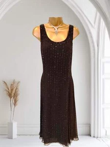 Caroline Charles Vintage Black Silk Sequin Dress & Bolero UK 16 US 12 EU 44 IT 4 - Picture 1 of 15