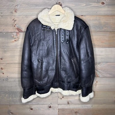 USAF Jacket Type G-8 Shearling Bomber Brown Sheepskin Coat Men's Size Small - Image 1 of 4