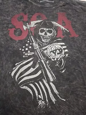 Camisa De Colección Y2K Sons Of Anarchy Para Hombres XL Negra Gris Gráfica Motocicleta Foto 1 de 4