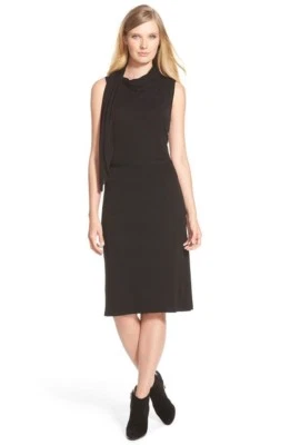 Розовый тартан драпированный шарф шеи Джерси черный платье новый с Ярлыками 8 - Изображение 1 из 2