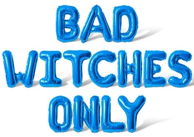 SOLO BRUJAS MALAS Letra Globo Banner - 16" Globos Decoración Fiesta Halloween Foto 1 de 4