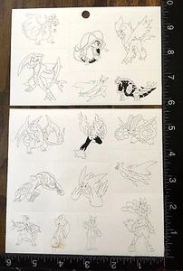 PEGATINAS POKEMON BY NNINTENDO, UNA HOJA (CORTADAS EN 2 PARTES) BLANCO Y NEGRO #POKE11 - Imagen 1 de 2