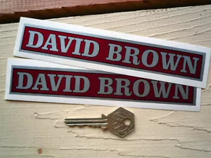 DAVID BROWN TRACTOR STICKERS Red & Silver 6.5" Pair Farming Farm Agricultural + - Picture 1 of 1