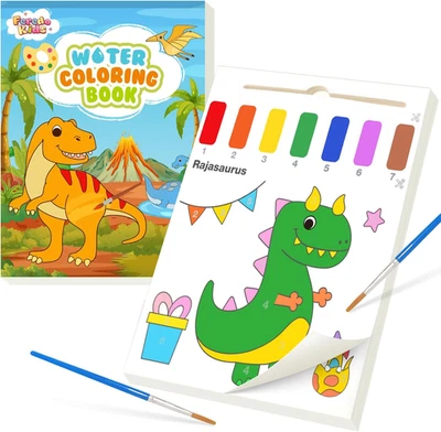 Water Coloring Books - Mess Free Dinosaurs Watercolor Painting Set for Kids Ages - image 1 of 4