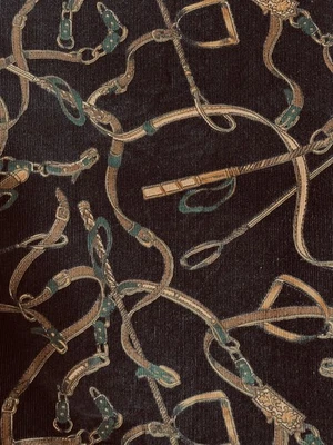 Tela de pana Pinwale vintage, 41" x 4 yardas, tema de tachuela de caballo ecuestre Foto 1 de 3