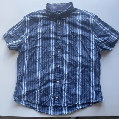 Tommy Hilfiger Mens Short Sleeved Stripped Shirt Blue Size XL - image 1 of 4