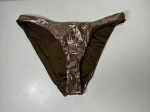 Good American metallic foil Gold Better Band Bikini Top GSW0260 Size 2 Medium - Picture 1 of 6
