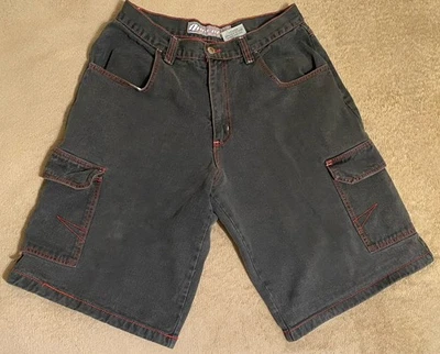 Pantalones Cortos Carga Menace Vintage Talla 34 Negro Jnco Años 90 Foto 1 de 4