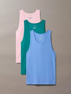 NwT Calvin Klein MEN's (LARGE) Cotton Stretch Blend 3-Pack Tank Top NB4184-680 - Picture 1 of 6
