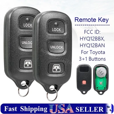 2 Replacement Remote Key Fob for 2001 - 2005 2006 2007 2008 2009 Toyota Sequoia - Image 1 of 4