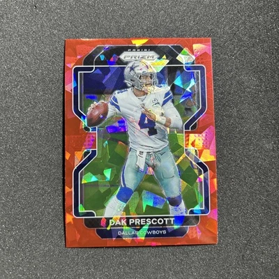 Dak Prescott 2021 Panini Prizm Red Cracked Ice Prizm Cowboys 242 - Image 1 of 2