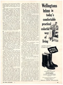 PRINT AD, 1958 Acme Boots 50's Fashion Wellingtons Belong Way of Living Kangaroo - Picture 1 of 1