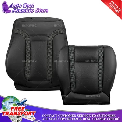 For 2010-2014 Ford F150 Raptor SVT Driver Bottom & Top Leather Seat Cover Black Foto 1 de 4