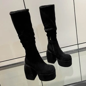 Naked Wolfe British, High Heel Round Head Boots, Side Zip Platform Women's Boots - Picture 1 of 17