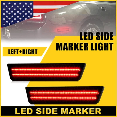 For 2008-2014 Dodge Challenger Rear Bumper LED Side Marker Light Lamp Smoked New - Image 1 of 4