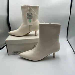 Damen-Stiefeletten Lonnie Pfennigabsatz Stretch A New Day weiß Größe 8,5 Mode - Bild 1 von 6