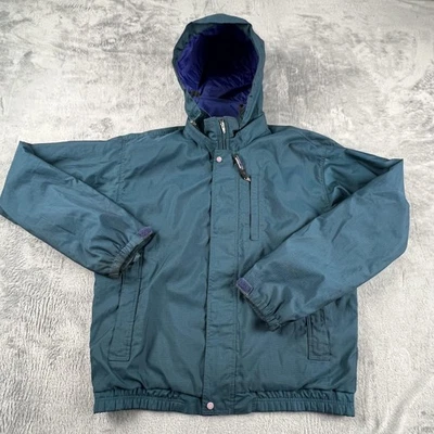 Chaqueta Patagonia De Colección Para Hombres Pequeña Verde Azulado Con Capucha Ripstop Malla Forrada Hecha en EE. UU. 90s Foto 1 de 4