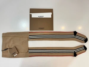 Authentic Burberry Kids Beige Icon Stripe Tights Size 7Y-8Y - Picture 1 of 3