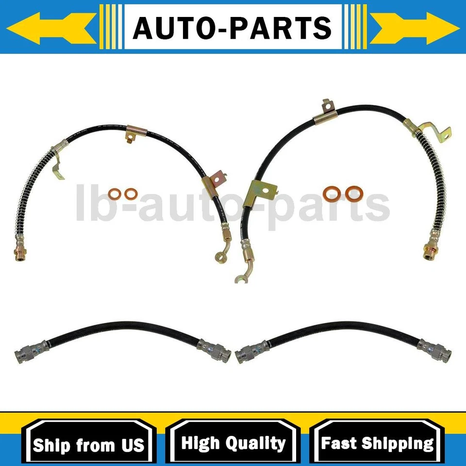 Manguera de freno delantera trasera Dorman 4 piezas para Hyundai Sonata 1999-2005 2,4 L Foto 1 de 4