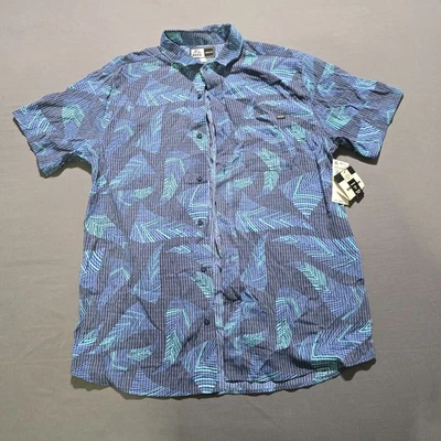 Reef Men's Bersin Short Sleeve Woven Shirt - Insignia Blue medium Hawaiian Aloha - Image 1 of 4
