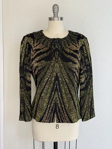St John Knits Santana schwarz Perlen Jacke Evergreen Multi Gr. 12 ECU UVP $ 1395 - Bild 1 von 12