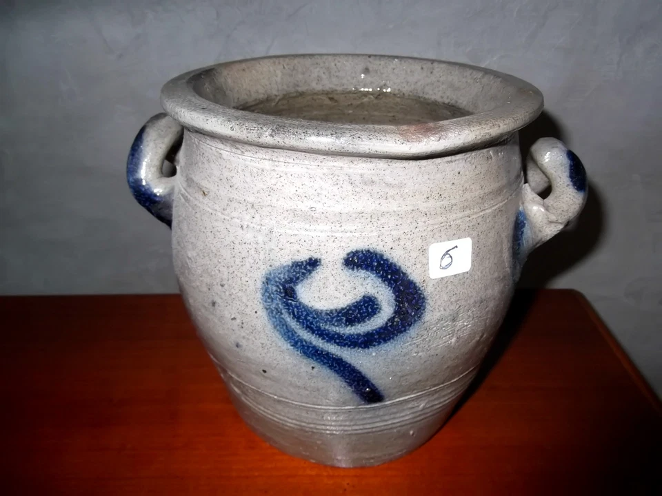 (n°6) pot en grès ancien,bleu et gris collection déco - Photo 1/1