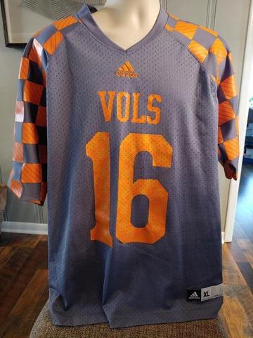 Men's Peyton Manning adidas Tennessee Volunteers Jersey XL Checkered Gray Orange Cover