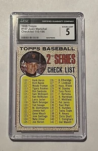 1968 Topps Juan Marichal Checklist CGC Graded 5 Excellent - Picture 1 of 2
