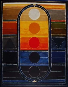 Sayed Haider RAZA: Fünf Elemente, original signierte Lithographie - Bild 1 von 8
