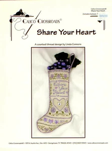 Patrón Share Your Heart Stocking XS - Linda Connors - Calico Crossroads - Imagen 1 de 3