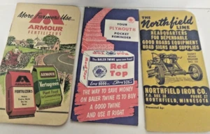 3 Vintage Notebooks Pads Farm Advertising Northfield Iron Plymouth Twine Armour - Picture 1 of 3
