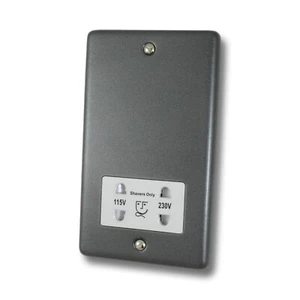 Enchufe de afeitadora de doble voltaje de peltre placa estándar G&H CP30W 115-230V - Imagen 1 de 1