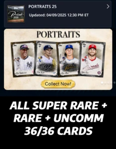 ⭐ TOPPS BUNT DIGITAL PORTRAITS 25 SERIES 2 SUPER RARE+RARE+UNC SET 36/36 CARDS⭐ - Picture 1 of 2