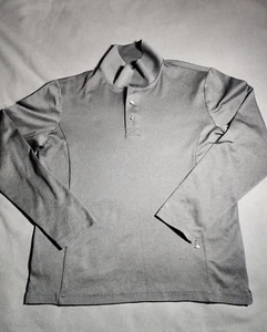 Maglione Fila uomo grande grigio quarto bottone golf atletico pull over colletto - Foto 1 di 16