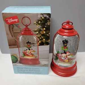 Disney Topolino Minnie e Pippo Natale Vacanze Globo di Neve Lanterna con Luci - Foto 1 di 4
