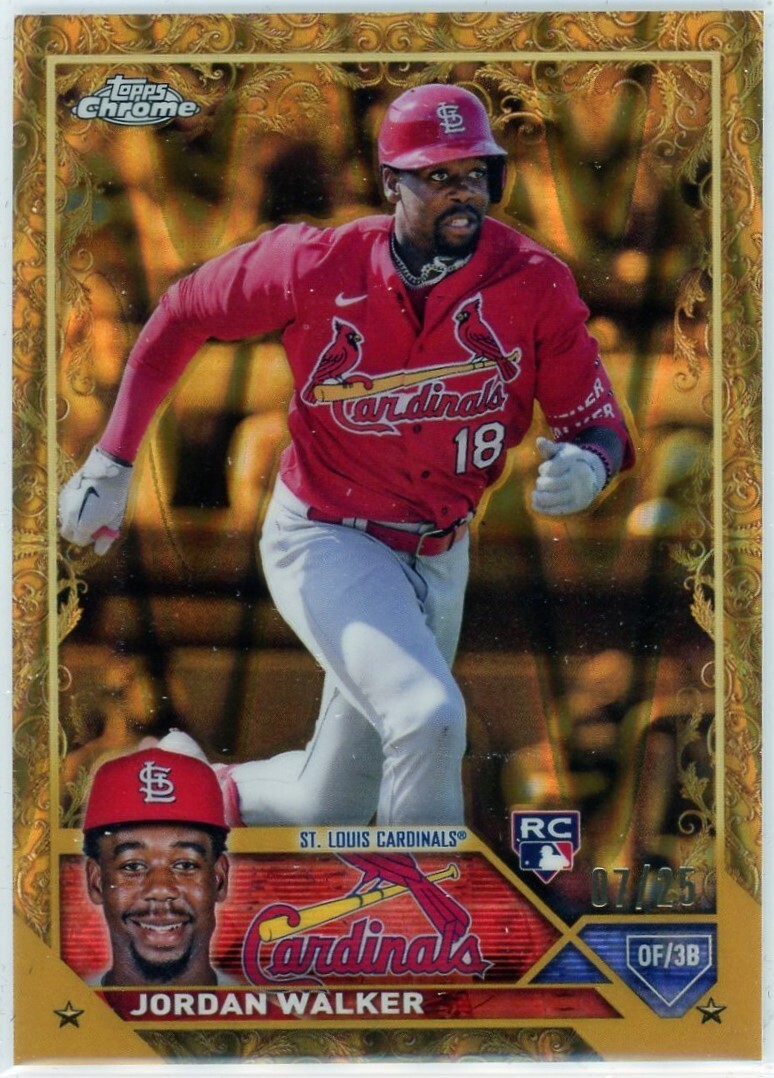 2023 Topps Gilded Jordan Walker Rookie Gold Raywave /25 Cardinals (LT)