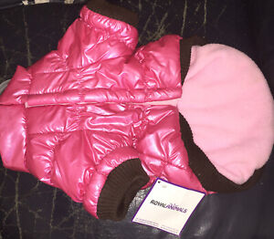 Royal Animals hot pink puffer coat for Medium sized dogs Lined In Lt Pink Fleece