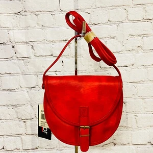 MUNDI ANTIQUE SADDLE CROSS BODY BAG #34188/499 - NEW #RED - Picture 1 of 9