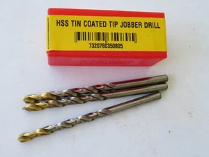3 pcs SKF DORMER 4.8mm Metric 4.80 HSS TiN Coated Tip Jobber Length Drills - Picture 1 of 2
