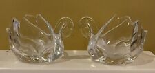 2 Shannon Designs of Ireland Hand Crafted Crystal Swan Modern Candle Holders