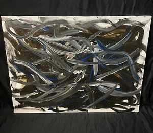 Pintura Acrílica Abstracta Sobre Lienzo 24 x 18 REMOLINOS CÓSMICOS Artista Jason Lehman - Imagen 1 de 17