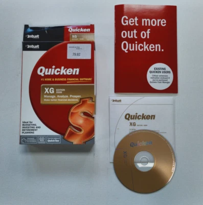 Intuit Quicken XG 2006 Canada Retail CD Box Insert Windows 98 SE Me 2000 XP - Image 1 of 4