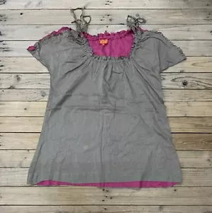 Blusa Vivienne Westwood Talla 2 Mujer Gris Rosa Corbata Etiqueta Roja - Imagen 1 de 10